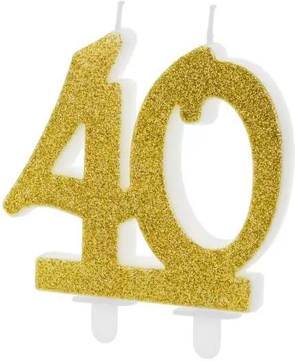 Świeczka urodzinowa liczba 40 złota 7,5cm - tantis.pl