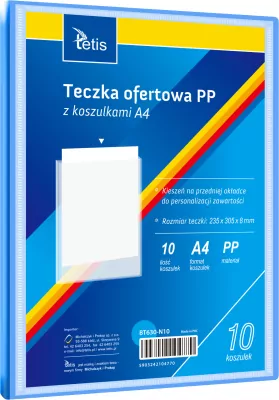 Teczka ofertowa A4 PP + 10 koszulek niebieska