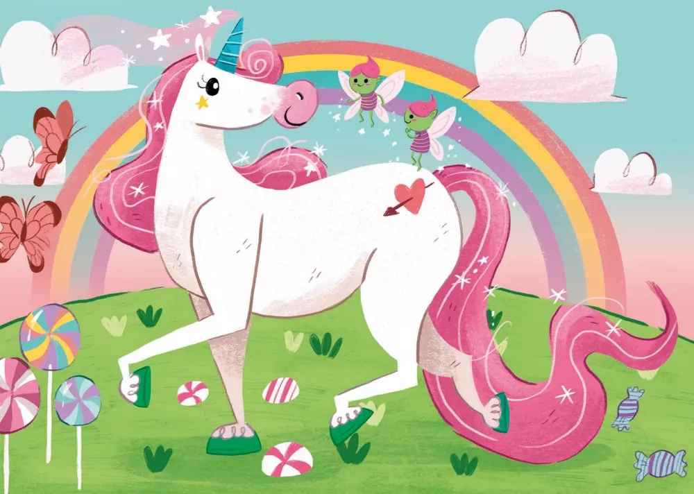 Clementoni. Puzzle 2w1. SuperColor. I believe in unicorns - tantis.pl
