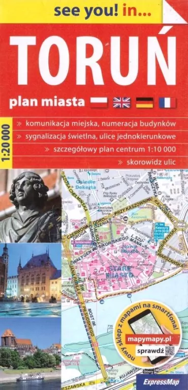 Toruń papierowy plan miasta 1:20 000 - tantis.pl