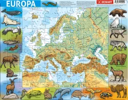 Puzzle ramkowe. Europa mapa fizyczna