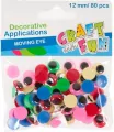 Ozdoba dekoracyjna. Kolorowe oczy 12mm - tantis.pl