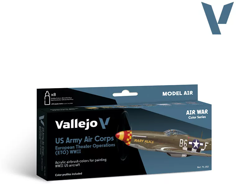 Vallejo: 71.182 - Model Air - Air War - US Army Air Corps - European Theater Operations (ETO) WWII (8x18 ml) - tantis.pl