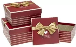 Pudełko prezentowe z kokardą bordowy ROZETTE