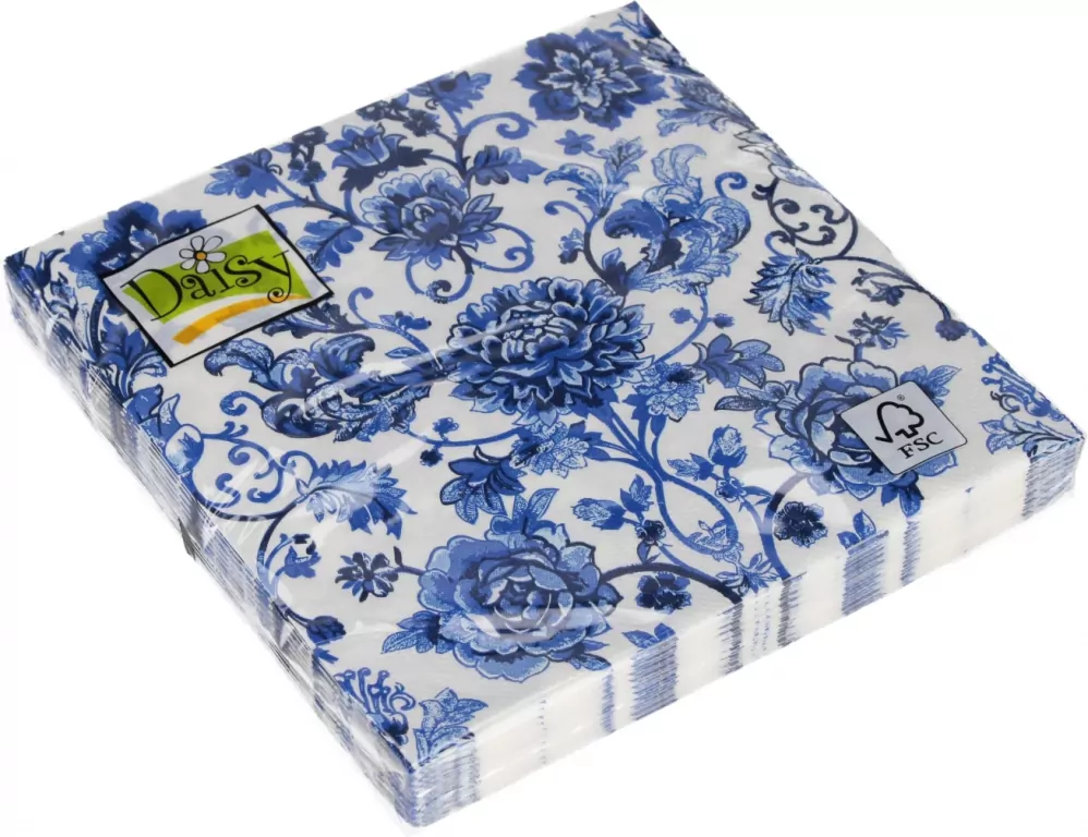 Serwetki DAISY Lunch SD 330x330 Kwiaty niebieskie 043101 - tantis.pl