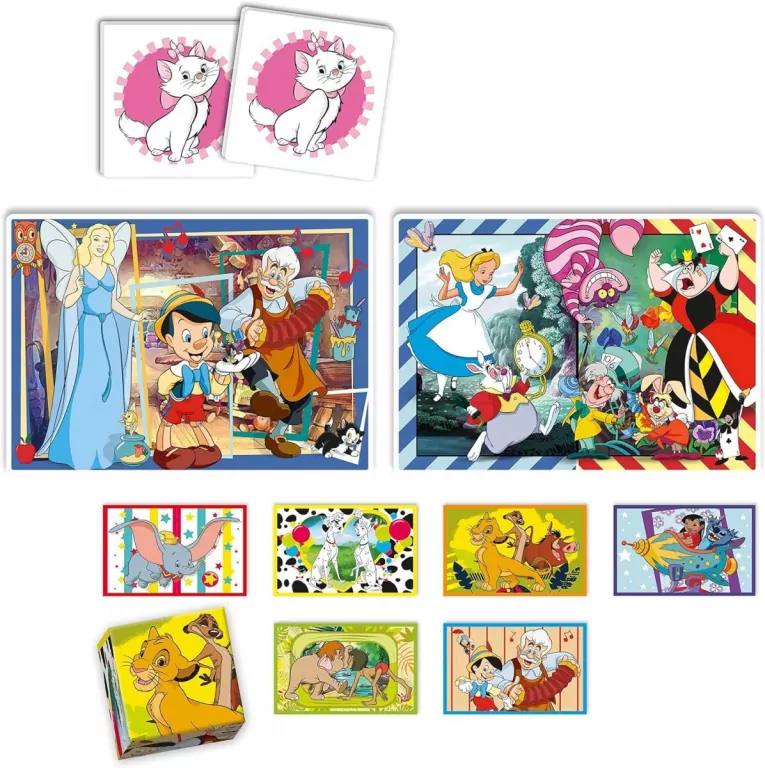 Puzzle 48 + 36 + Memo + 6 klocków Edukit Disney - tantis.pl