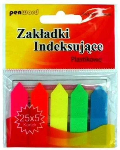 Zakładki indeksujące ZI-11 plastikowe 5x25 12mm x45mm - tantis.pl