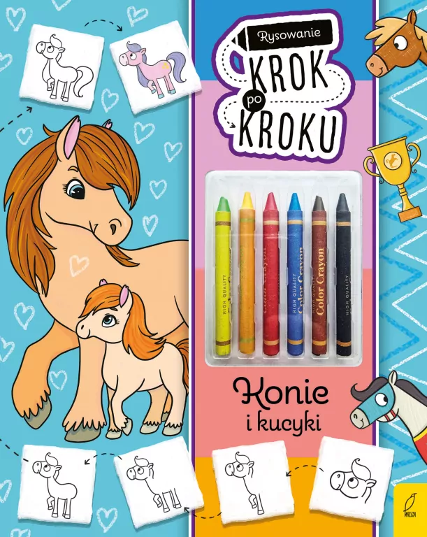 Konie i kucyki. Rysowanie krok po kroku z kredkami - tantis.pl