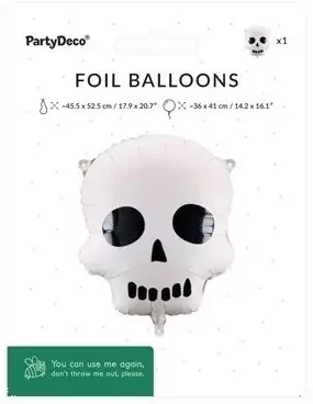 Balon foliowy Czaszka 36x41cm - tantis.pl