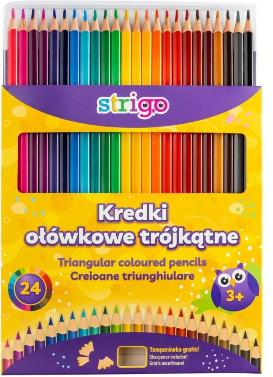 Kredki ołówkowe trójkątne 24 kolory - tantis.pl