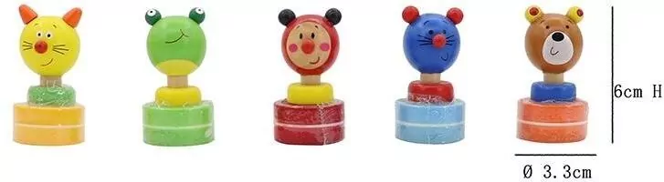 Drewniany stempelek z tuszem mix - tantis.pl