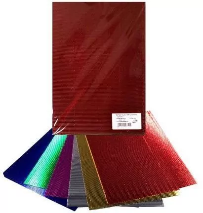 Tektura falista kolorowa metaliczna 25x35cm 6 ark - tantis.pl