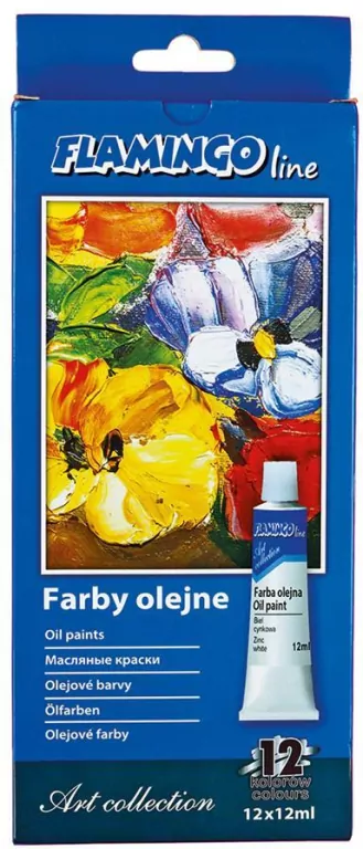 Farby olejne w tubie 12 kolorów 12 ml - tantis.pl