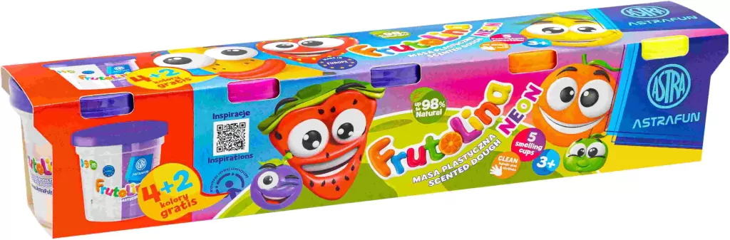 Ciastolina Frutolina Astrafun neon 5x100g - tantis.pl
