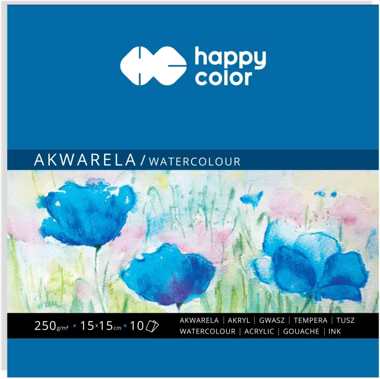 Happy Color. Blok akwarelowy 15x15cm/10K, 250g - tantis.pl