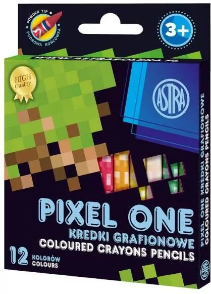Kredki grafionowe Pixel One 12 kolorów ASTRA - tantis.pl