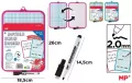 Tablica biała dwustronna z markerem 18,5x26cm MIX - tantis.pl