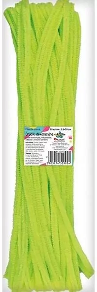 Druciki dekoracyjne 0,6x30cm fluo kanarkowe 50szt - tantis.pl