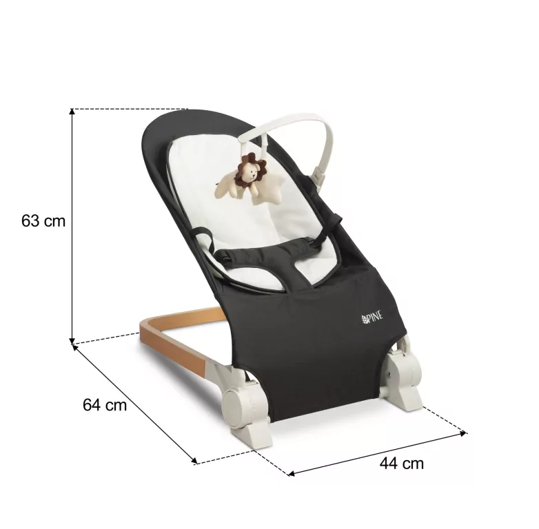 Caratero Leżaczek Pine black - tantis.pl