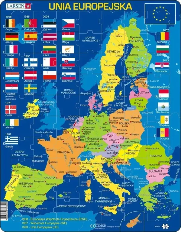 Tactic. Układanka Unia Europejska. Mapa, Flagi - tantis.pl