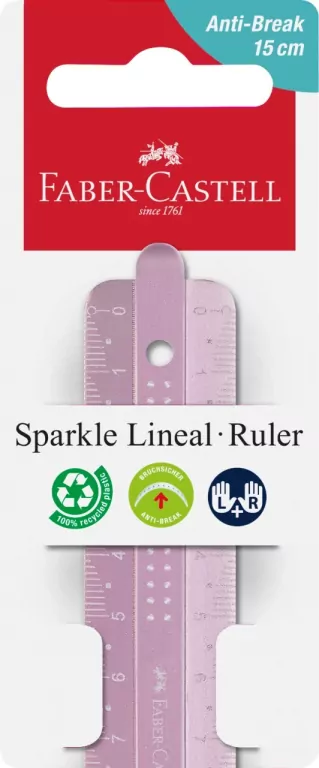 Linijka Sparkle 15cm mix FABER CASTELL - tantis.pl