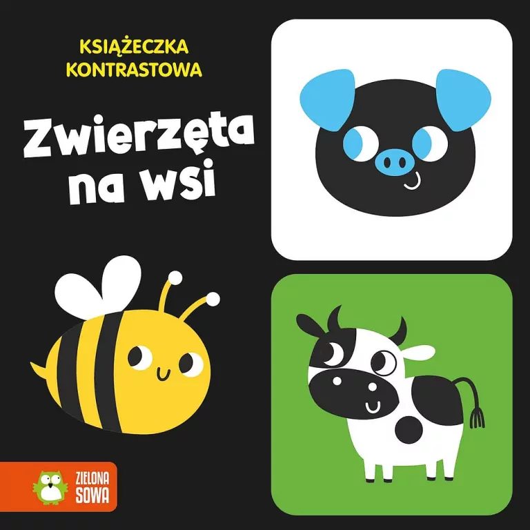 Książeczka kontrastowa. Zwierzęta na wsi - tantis.pl