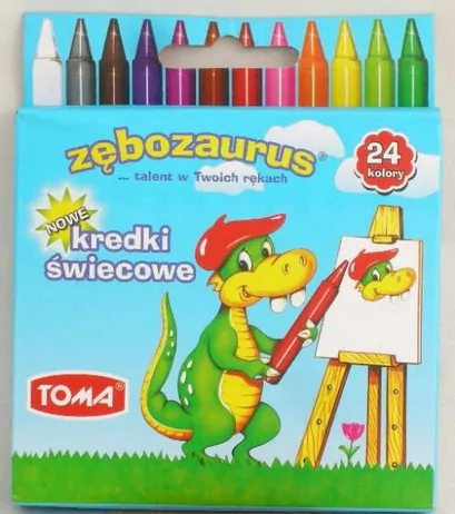 Kredki świecowe Zębozaurus 24 kolory - tantis.pl