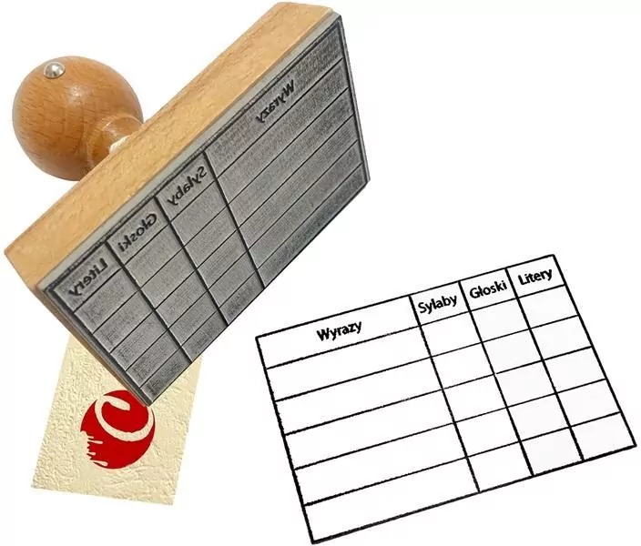 Stempel. Wyrazy, sylaby, głoski, litery - tantis.pl