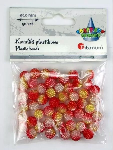 Koraliki plastikowe 10mm czerwone ombre 50szt - tantis.pl