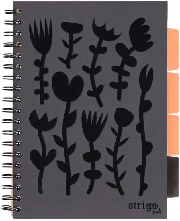Kołozeszyt Pads B5/100K kratka Floral czarny - tantis.pl