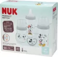NUK. Perfect Match. Zestaw 4-częściow: 3 butelki, 1 smoczek. Mickie i Minnie - tantis.pl