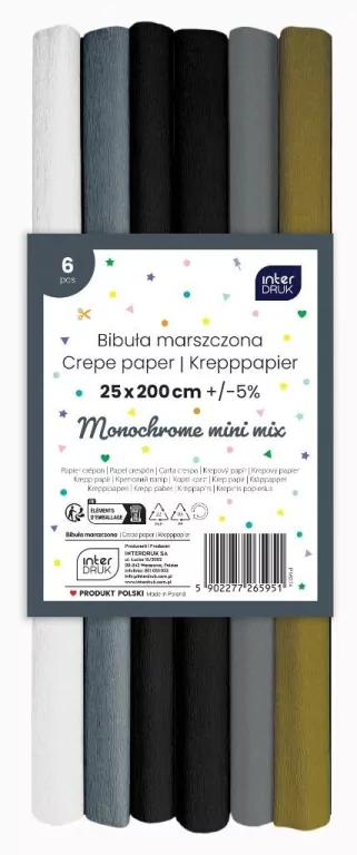 Bibuła marszczona Monochrome mini mix - tantis.pl