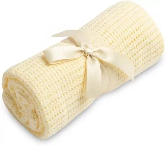 Kocyk ażurowy Moli natural - tantis.pl