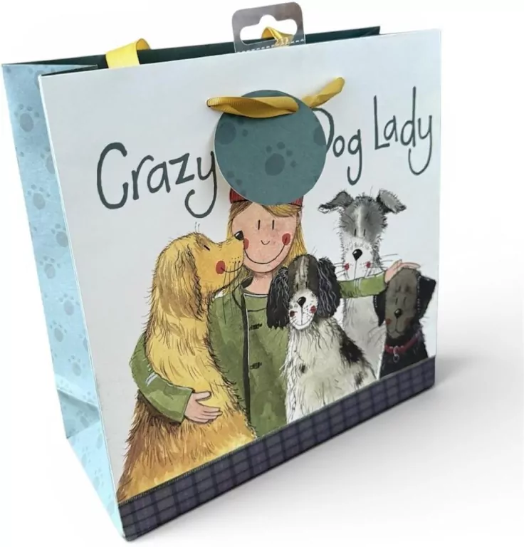 Torebka prezentowa średnia - Crazy Dog Lady Psiara - tantis.pl