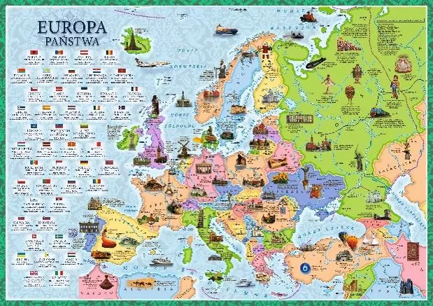 Mappuzzle Junior - Europa mapa polityczna - plakat - tantis.pl