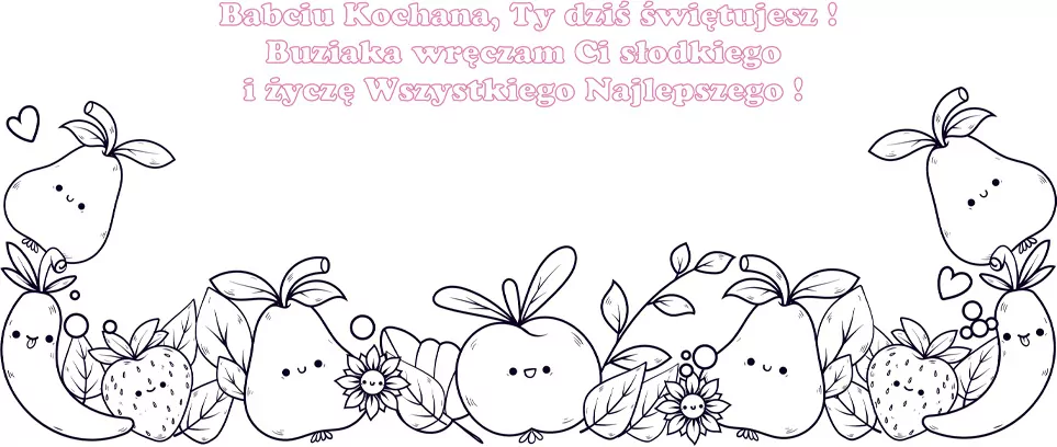 Karnet KW Kolorowanka owoce Babcia - tantis.pl