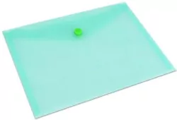 Teczka koperta A5 na zatrzask PP zielona