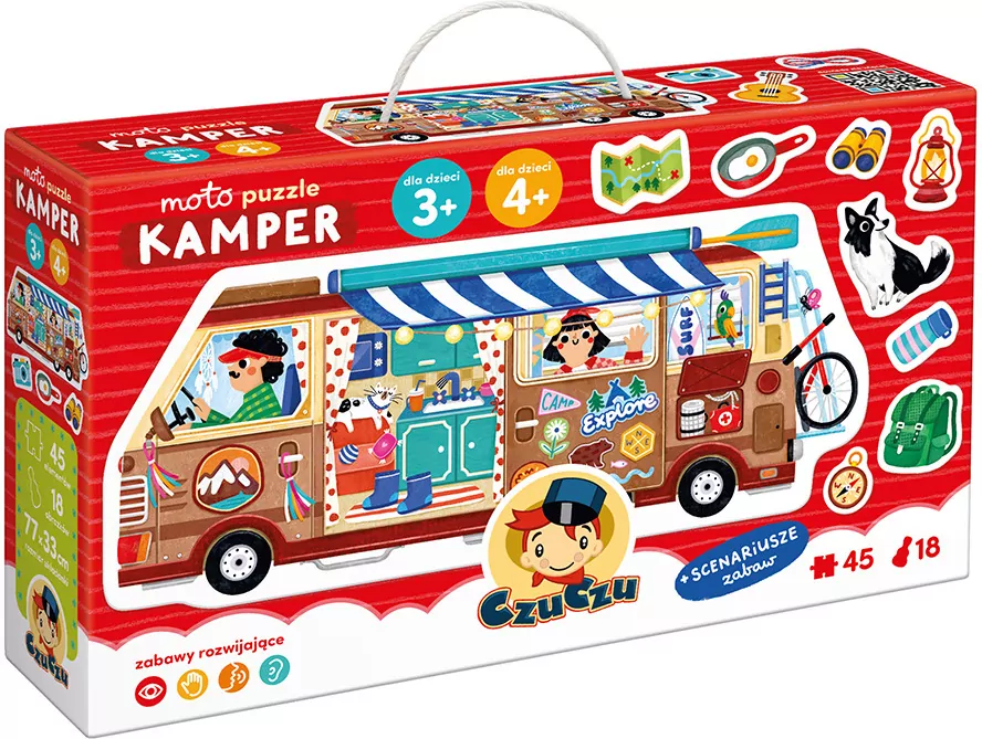 CzuCzu. Kamper. Moto Puzzle. 3+, 4+ - tantis.pl