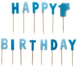 Zestaw świeczek happy 1st birthday boy