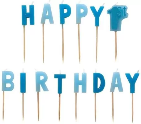 Zestaw świeczek happy 1st birthday boy