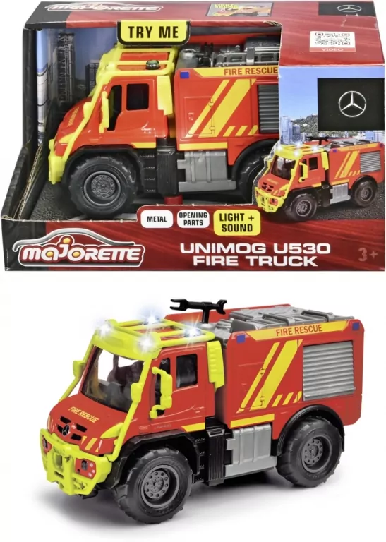 Majorette Straż pożarna Unimog 13cm - tantis.pl