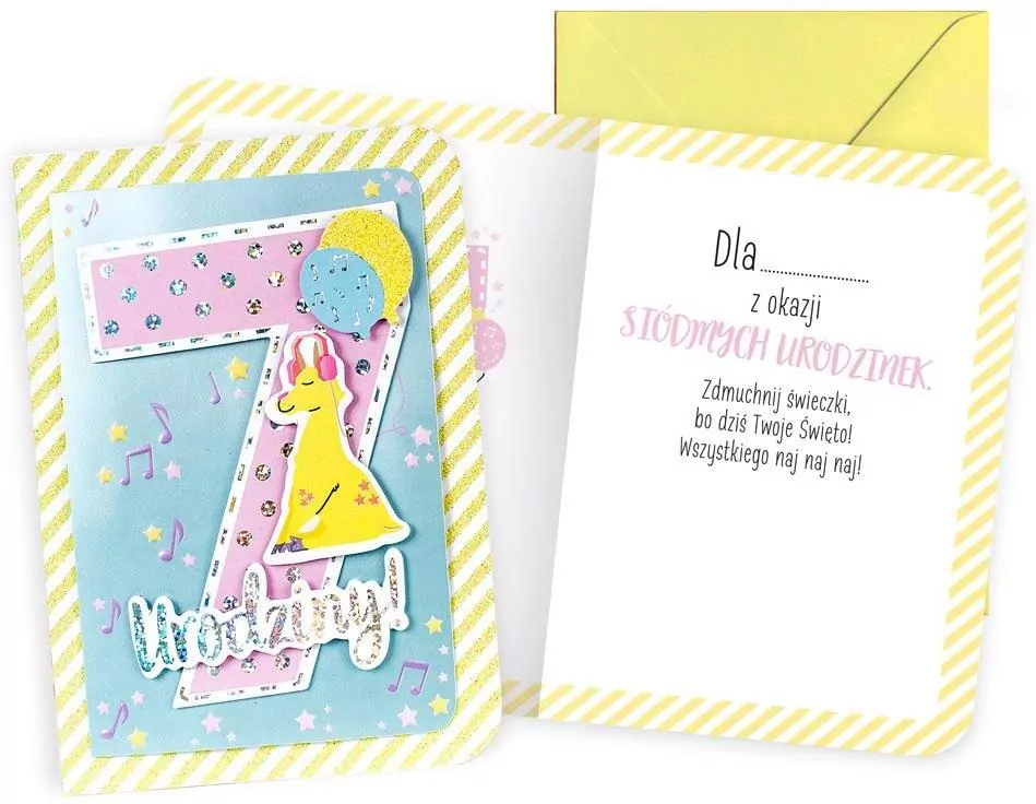 Karnet B6. Urodziny 7 dziewczynka - tantis.pl