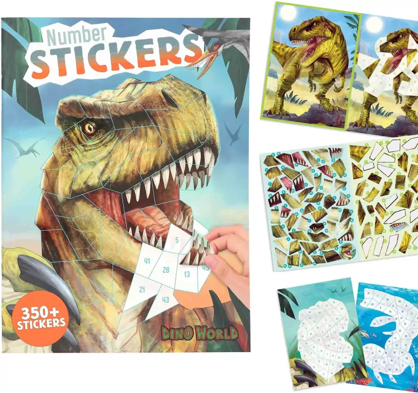 Zestaw z naklejkami number Stickers Dino World 13243A - tantis.pl