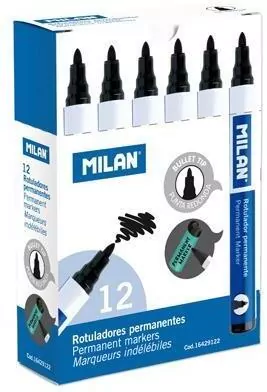 Marker permanentny okragły czarny  MILAN - tantis.pl