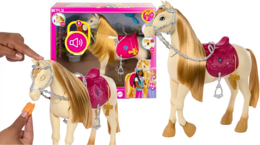 Tańczący koń z akcesoriami Barbie - tantis.pl