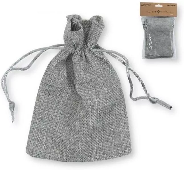 Woreczki jutowe szare 10x15cm - tantis.pl
