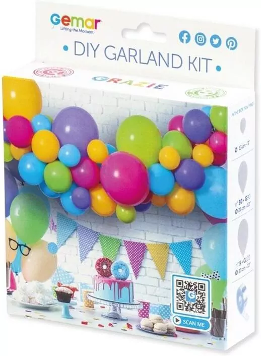 Girlanda balonowa DIY. 65 balonów + taśma - tantis.pl