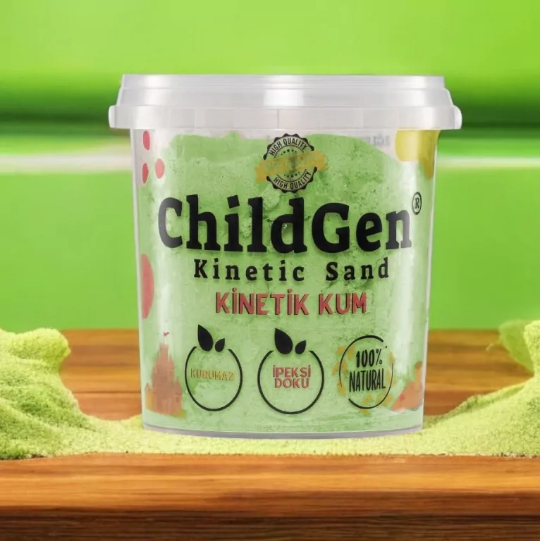 Piasek kinetyczny naturalny foremka zielony 500g - tantis.pl