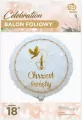 Balon foliowy Chrzest Święty gołąbek i świeca 36cm - tantis.pl