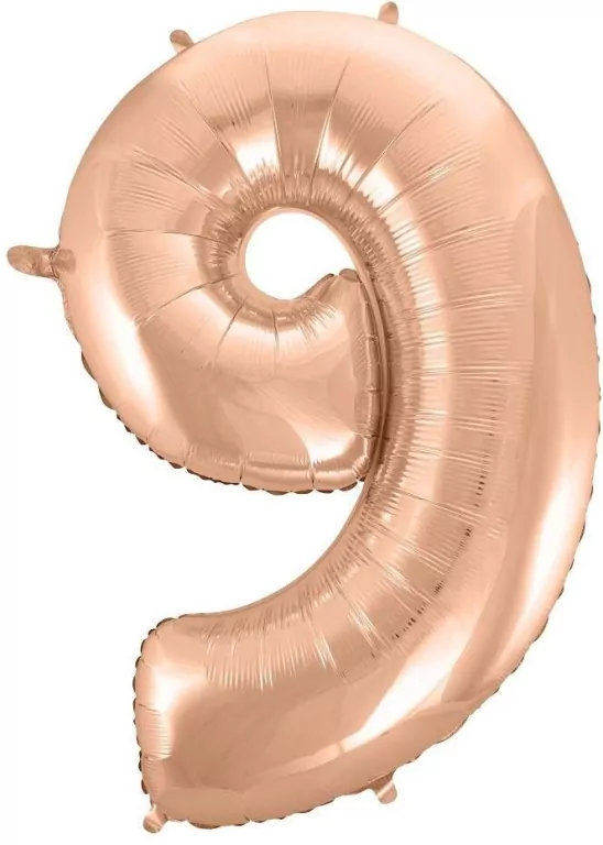 Balon foliowy B&C 9 różowo-złoty 92cm - tantis.pl